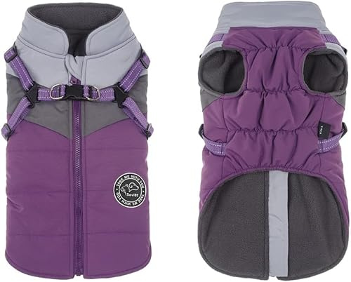Savlot Hundemantel für kleine Hunde Wasserdicht Winter Warme Hunde Jacke Winddichter Wintermantel Kuschelige Reflektierend Hundejacke Kleiner Hundegeschirr Welpenjacke Weste Kleidung XXL