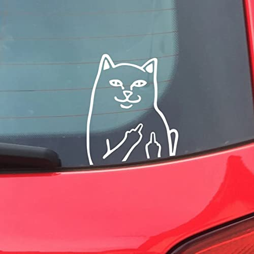 myrockshirt Katze Stinkefinger 15 cm Aufkleber Sticker Autoaufkleber freie Farbwahl