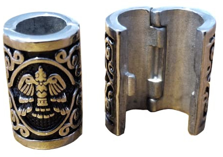 VALHALLA The EAGLE Hair Beads Opener Viking Beard Bead 316L Steel Silver Stainless Steel, Large