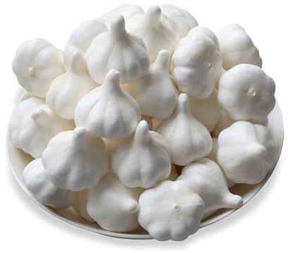 Laiiqi 30Pcs Realistic Mini White Fake Garlics,Simulation Lifelike Garlics,Artificial Fake Vegetables Garlic Model for Photoshoot Props Home Kitchen Party Decoration