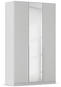 Rauch Möbel Alabama, Kleiderschrank, Farbe Seidengrau, Breite 136 cm | Schrank, 3-türig, mit Spiegel, Zubehör Premium, für Schlafzimmer, Kinderzimmer, Gästezimmer, Homeoffice, Garderobe, Flur