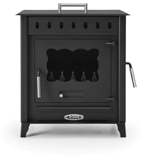 PRENSA Stove - Poêle à Bois Modèle VESUBIO 1 avec Four et Porte Latérale – 12,6 KW – Acier 4 mm – Sortie Arrière – ECODESIGN 2022