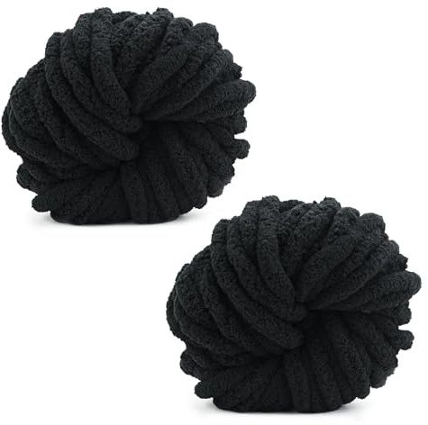 Chunky Wool Yarn 250g × 2, Multi-Colored Knitting Yarn for Crochet, 2cm Soft Knitting Wool for Making Handmade Bags Hats Blankets Pillow Cushion Cat Bed