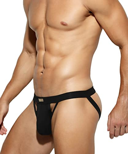 Casey Kevin Jockstrap Män Suspension Sexig G-string Andningsaktiv Slips Sport Underkläder Thong, K1-svart, L