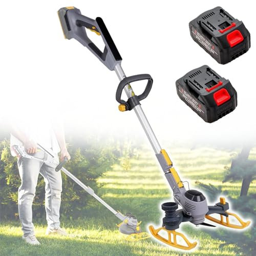 Eastnmythet Decespugliatore/tagliabordi a Batteria, tagliaerba e tagliabordi a Batteria e Tosaerba con 2 batterie al Litio, Attrezzi da Giardino