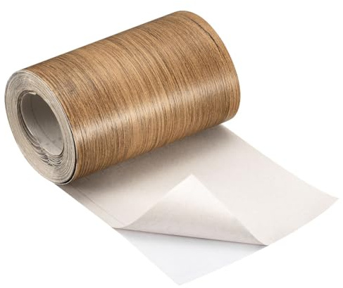 GLOKUUCA Ruban de réparation à motif bois - 1 paquet de ruban adhésif en bois convient pour rénovation de meubles - Patch adhésif PVC durable multi-usage - (4 pouces x 16 pieds marron)