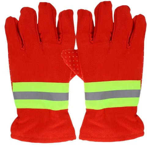 HAWILLOSCH Feuerwehrhandschuhe Rettend Flammhemmend Rutschfest Atmungsaktiv Orange Universelle Größe Isolier Und Schutzhandschuhe Für Feuerwehr Und Rettungseinsätze