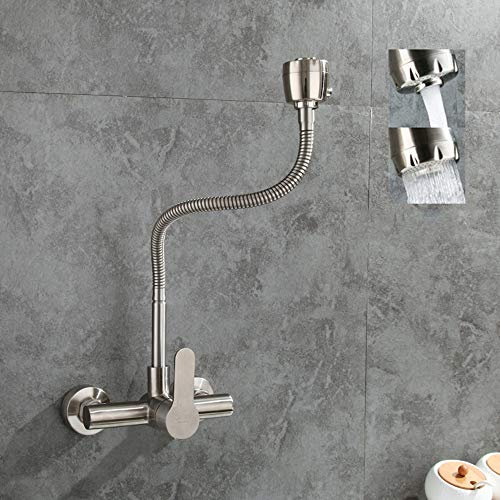 Mischbatterie Unterputzarmatur Küchenarmatur Heiß- und Kaltwasserhahn 304 Edelst 304 Edelstahl Universal drehbare Duschdüse Dual Mode Wäschepool Waschbecken Wasserhahn Wasserhahn (Farbe : A)