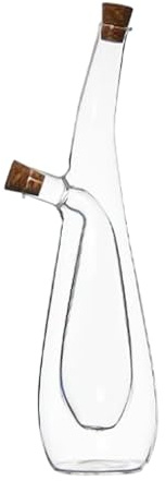 F Fityle Dispenser per Olio e aceto, Dispenser per ampolle con Doppio beccuccio, Tappi creativi Trasparenti, 2 in 1 per Cucinare in Cucina, Style C