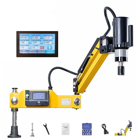 Roscadora eléctrica M3-M12 de 600 W, roscadora eléctrica con brazo de mandril, herramienta eléctrica para taladrar y roscar M3/M4/M5/M6/8/M10/M12
