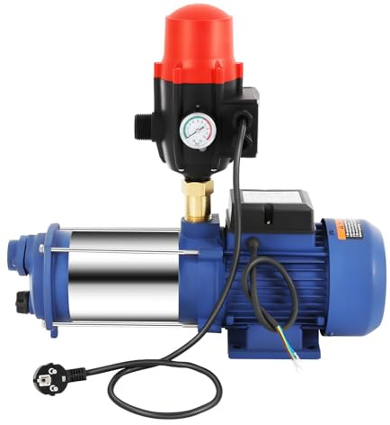 Zentrifugal Kreiselpumpe mit Druckschalter, 2500W Edelstahl Zentrifugalpumpe, 2850 U/min Centrifugal Pump Selbstansaugend Gartenpumpe