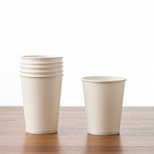 EAP 100 X 8oz (225ml) Single Wall White Disposable Paper Cups | for Hot and Cold Drinks | Sturdy,Insulated, Leak-Proof | Coffee Cups | Tea Cups | Party Cups | Perfect for Personal, Business