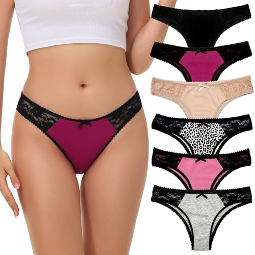 COMSOFT sous - vêtements en Coton pour Femmes Lot de 6 Culottes Respirantes Culottes à Fond épais Sexy Set de Plusieurs pièces