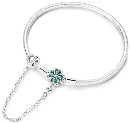 LIGHTDOG Bracelet de Chaîne de Serpent en Argent Sterling 925 pour Charms Pandora - Compatible avec les Charms Pandora - Bracelet en Perles Cadeau pour Femmes, 6.7in/17cm