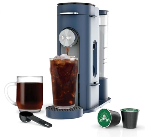 Ninja Pods & Grounds Iced Coffee Maker, K-Cup Pod Compatible, Navy, PB041NV