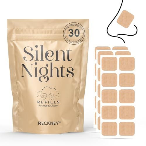 RECKNEY 60PCS Magnetic Nose Strip Refill Tabs Pack, Compatible with Magnetic Nasal Dilator Strip Anti-Snoring Sleep Nasal Strips, Nose Magnets Anti-Snoring Equipment for Dialator