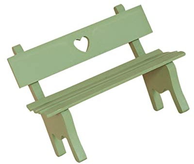 Dekorative Miniatur Verandastuhl Figur aus Grünem Holz | Hollow Heart Pattern, Tough und Leicht, für Fensterbank als Landschaftsornament