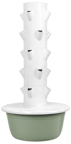 Torre giardino (20/28/36 fori), coltivazione, adattatori + pompa dell'acqua, risparmio energetico + facile da usare, per erbe aromatiche, frutta e verdura,5-layers