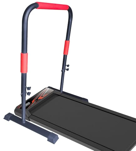 Adjustable Handle Bar for Walking Pad Only- Universal Fit 23 Wide, Max Height 43, Sturdy Support Attachment (Black Red)