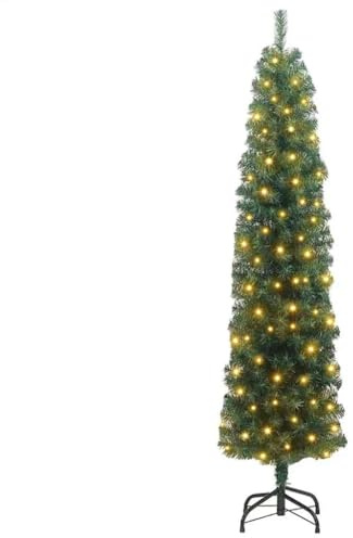 vidaXL Árbol de Navidad Artificial Verde 180 cm PVC, Acero y Plástico | Este árbol tiene LEDs que ahorran energía, así que decorar se vuelve pan comido,