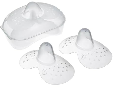 WeddHuis 2 Pcs Stillhütchen mit Etui, für maximalen Hautkontakt zwischen Mutter und Kind (Größe L)