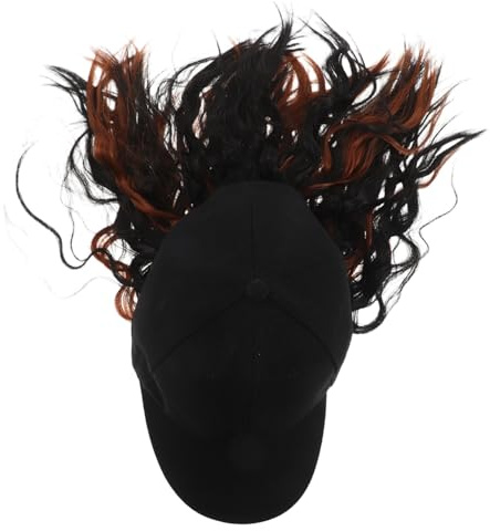 PENIKOKO Baseball Cap Wig with Short Curly Hair Attached for Women Lightweight Breathable High Temperature Hat Stylish Bob Hair Extension for Outdoor Sports and Sun Protection