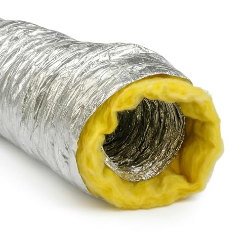 Easy Act Sonoconnect schallisolierter Schlauch Ø 200 mm, Länge 10 m, flexibler, gedämmter Lüftungsschlauch für geräuscharme Klima- und Lüftungssysteme