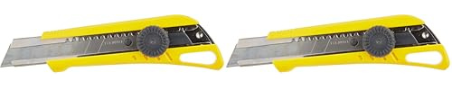 Tajima Cuttermesser (Cutter, Teppichmesser), 18mm Klinge, Dial-Blade-Lock – ergonomischer Griff - LC521B (Packung mit 2)
