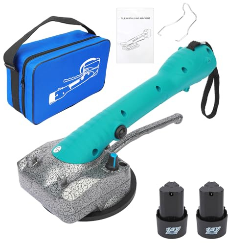 Tile Tiling Machine, Cordless Tile Vibrator Tool with 5 Speed Adjustment and Strong Suction Cup, Rechargeable Floor Laying Machine for Wall and Small Floor Tiles, Installation Use