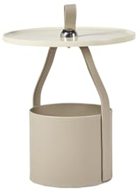 SLOQYNAPU Mesa Auxiliar de sofá Minimalista Italiana, Mesa de Esquina de Almacenamiento móvil Manual Creativa de Cuero de Silla de Montar Simple y Moderna(Gray)