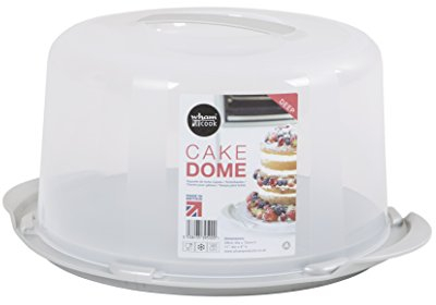 Wham 39500 Diseño – Campana para Tarta, plástico, Transparente/Alum, 40 x 34 x 10 cm