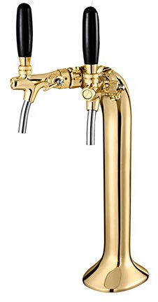 GASTROBEDARF WESTERBARKEY Schanksäule Classic/Cobra 2 leitig Gold mit Kompensator Schankhähnen