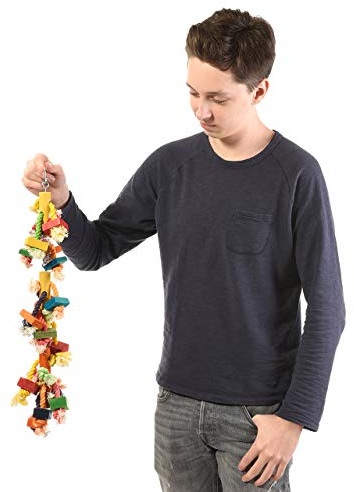 HappyBird | Papageienspielzeug Three at one Time - das ideale Vogelspielzeug für Graupapageien, Kakadus und Großsittiche
