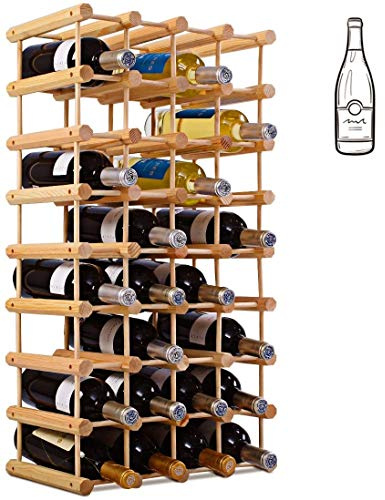 DREAMADE Weinregal Holz, Weinschrank für 40 Flaschen, Flaschenregal erweiterbar, Weinflaschenhalter freistehend, Weinständer Flaschenständer, 85 x 44 x 24 cm