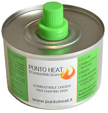 Tirrena Hotel Amenities - PUNTO HEAT combustibile liquido inodore per chafing dish - DURATA 6H - confezione da 24 pezzi (€ 2,73/pezzo)