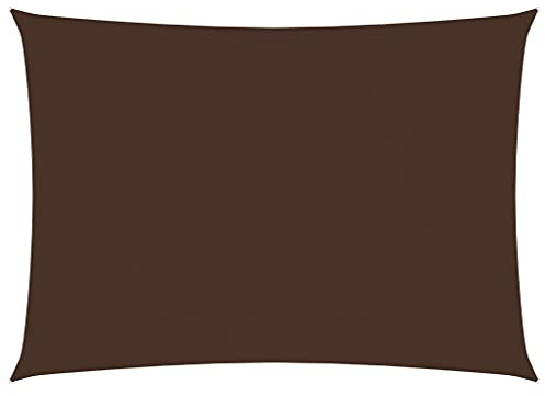 vidaXL Rectangular Sunshade Sail - 3x4m Brown UV Protective Waterproof Oxford Fabric Canopy for Outdoor, Garden, Terrace