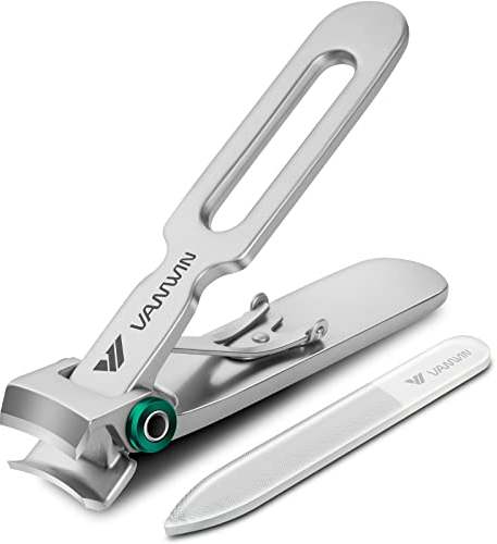 VANWIN Coupe Ongle, Coupe-ongles Professionnel pour Ongles Épais avec 16mm Ouverture Large de la Mâchoire, Coupe Ongle Pied en Acier Inoxydable avec Lame Incurvée et Lime à Ongles pour Hommes Femmes