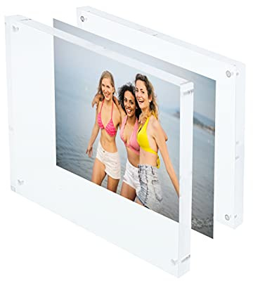 SAFE Acryl Bilderrahmen | Magnetischer Acrylblock Bilderrahmen | Bilder rahmenlos (175 x 130 x 20 mm)