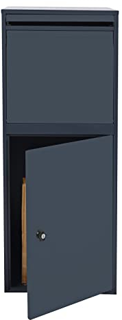 Parcel Drop Box 41x38x102cm in Grey for Large Packets and Letters with Lock for Outdoor Use