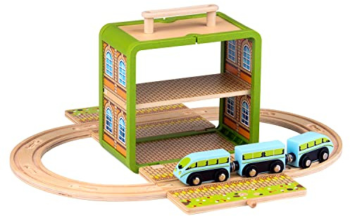 Udeas Holzeisenbahn Spielzeug- Boxer Zug Set, Spaß Bildung Holzspielzeug mit einem bunten Thema, Kinder Holzeisenbahn mit Holzzug, Zug Kinder Spielzeug