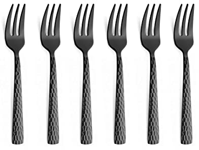 Amefa Felicity PVD Kuchengabel Set 6-teilig | Schwarz | PVD Dessertgabel Set für 6 Personen | Dessertgabeln | Dessertbesteck