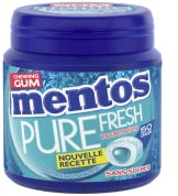 Mentos Pure Fresh Eucalyptus – Chewing-Gums Sans Sucres 50 Dragées | Cœur liquide qui libère une fraîcheur intense dès les premières secondes de mastication.