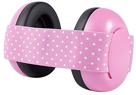 SAKU Baby Ear Defenders, Noise Cancelling Headphones Protectors for 0 to 18 Months Toddlers Baby, Adjustable Earmuff Silent Protect Sound Cancelling Kids Ear Defenders for Newborn, Pink