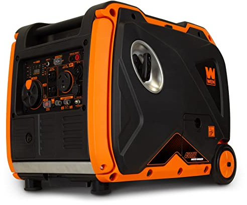 WEN 56455i Super Quiet 4500-Watt RV-Ready Portable Inverter Generator with Fuel Shut-Off and Electric Start Black
