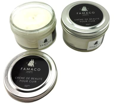 Famaco Crème pour le Cuir Schuhemulsion pour Cuir Lisse Incolore sans Couleur 50 ML No.399 (2er Set)