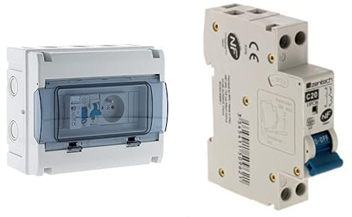 Zenitech - Coffret Électrique Étanche Ip65 8 Modules Équipé + Accessoires pour Kit D'Installation Électrique Étanche + Disjoncteur PH/N 20A Nf pour Cumulus et Chauffe-Eau