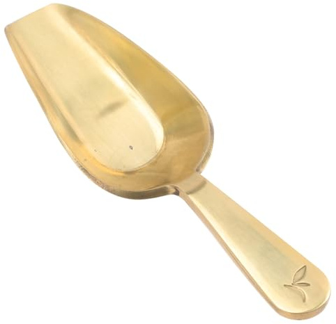 Alipis Brass Tea Scoop for Loose Tea Leaves and Coffee Beans Mini Spoon with Smooth Surface Design for Home Kitchen and Restaurant Use