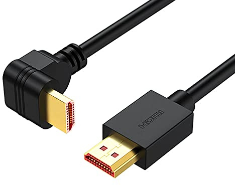CABLEPELADO Câble HDMI Ethernet coudé | contacts dorés | Audio | Support multifonction | Haute définition | Angle 270° | Compatible 2 mètres