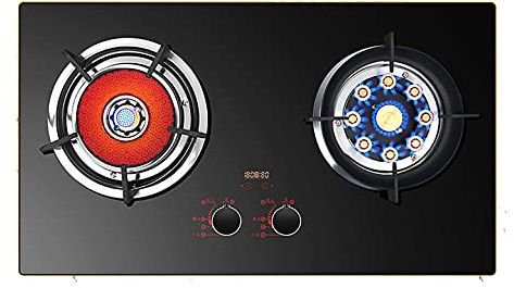 Gas Hob 75cm Built-In Tempered Glass 5.2KW Ceramic Honeycomb Electric Cooker Black