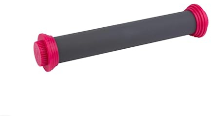 Sallys Profi Ausrollstab - 30 cm - Antihaft-Silikon & Edelstahlkern - Teigroller mit Abnehmbaren Abstandsringen - Nudelholz zum Backen